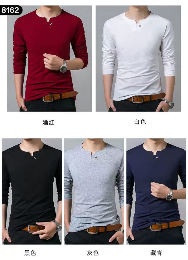 Áo thun nam tay dài mùa đông ở Nam Cực và cổ áo nhung dày trẻ trung nam thanh niên áo sơ mi màu rắn ấm áp quần áo nam áo polo nam đẹp