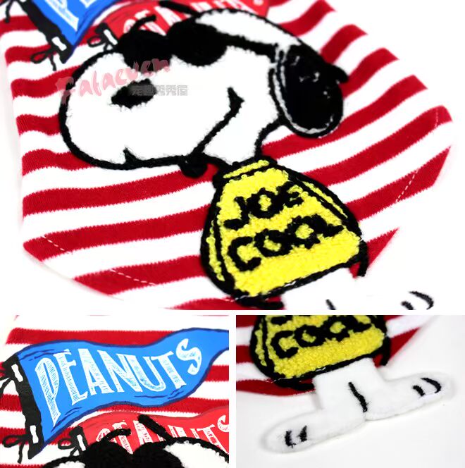 Váy thú cưng Nhật Bản Snoopy khăn ba chiều thêu đôi T điều khoản màu đỏ Quần áo chó mùa xuân và mùa hè - Quần áo & phụ kiện thú cưng 	áo váy cho mèo