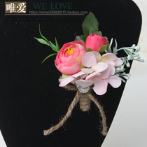 WELOVE Korean bride and groom corsage Wedding wedding wrist flower Bride bridesmaid sister hand flower Mori department