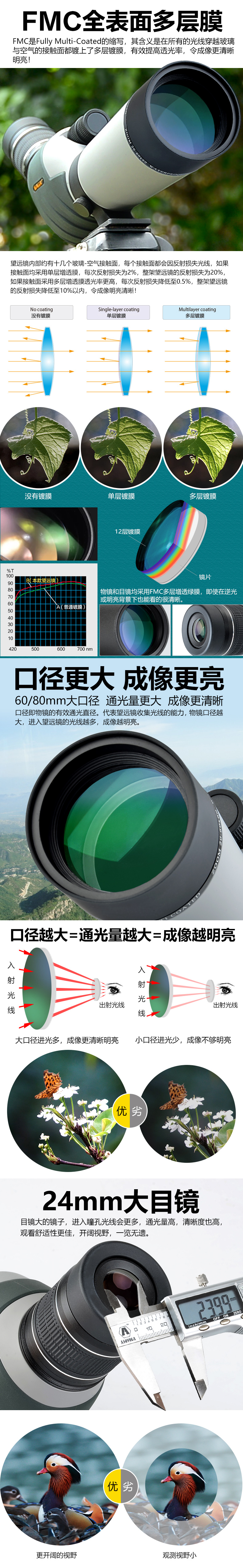 Gương chim độ nét cao SAGA Saga 20-60 lần Biến đổi Nitơ không thấm nước Ánh sáng ban đêm Tầm nhìn thấp - Kính viễn vọng / Kính / Kính ngoài trời ống nhòm súng bắn tỉa