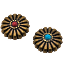 Inlaid cloth buckle B handmade diy leather goods luggage wallet retro decorative buckle coin buckle artificial imitation turquoise