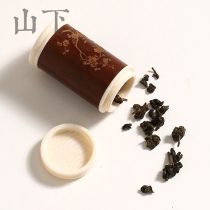 Old coal bamboo tea pot Bamboo Boutique tea warehouse portable travel tea pot plum bamboo chrysanthemum tea tube mini storage tank