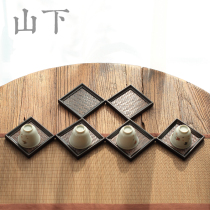 Bamboo cup mat Bamboo mat Bamboo Mat Tan Bamboo Square Cup Pot Tucket Tucket Tea Mat Accessories Kung Fu Tea Ceremony Accessories