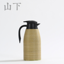Handmade bamboo insulation pot household hot water bottle stainless steel inner tank insulation pot tea room club space bamboo shell warm bottle