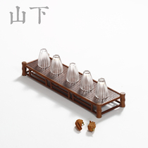 Bamboo cup holder storage rack Tea Tray surface bamboo cup holder kung fu tea set tea table coaster bamboo row