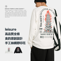 Food fishing seducgear food fishing temple Long Sleeve T autumn skateboarding T-shirt Street printing Tide brand outside T-shirt