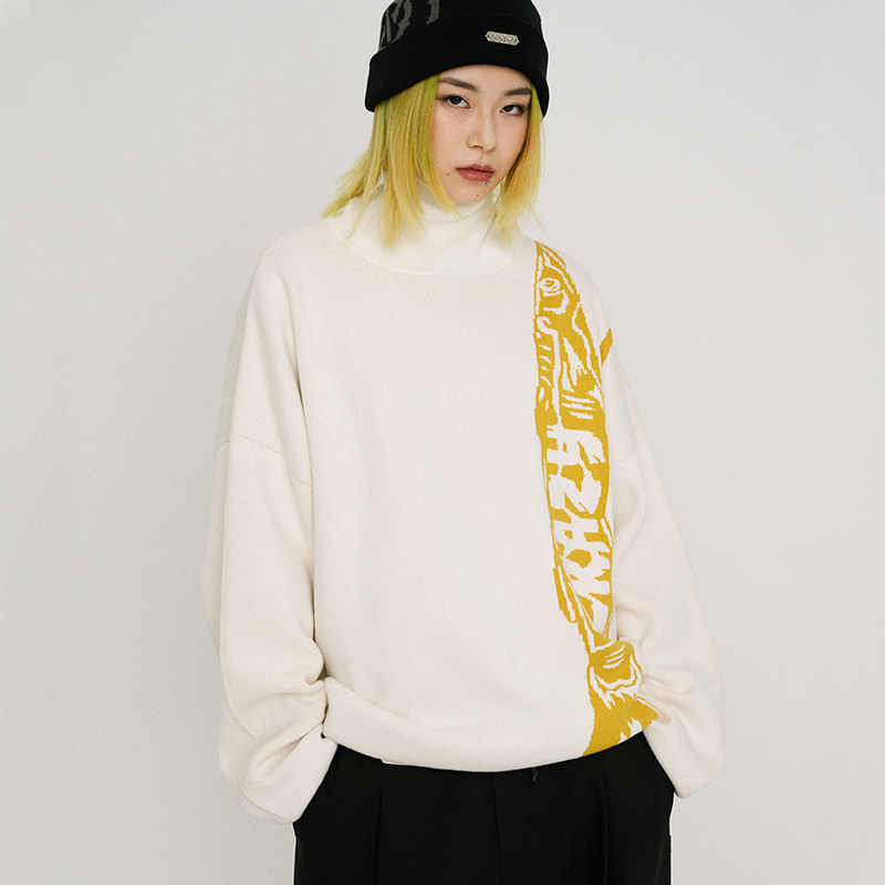 Food Fishing SEDUCEgear Autumn Winter Clothing Black High Collar Sweater Male Personality Minimalist Warm Knit Cardigan