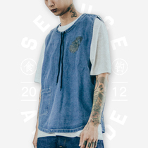 Food fishing SEDUCEgear wild denim tooling vest horse clip male trend handsome youth sleeveless vest