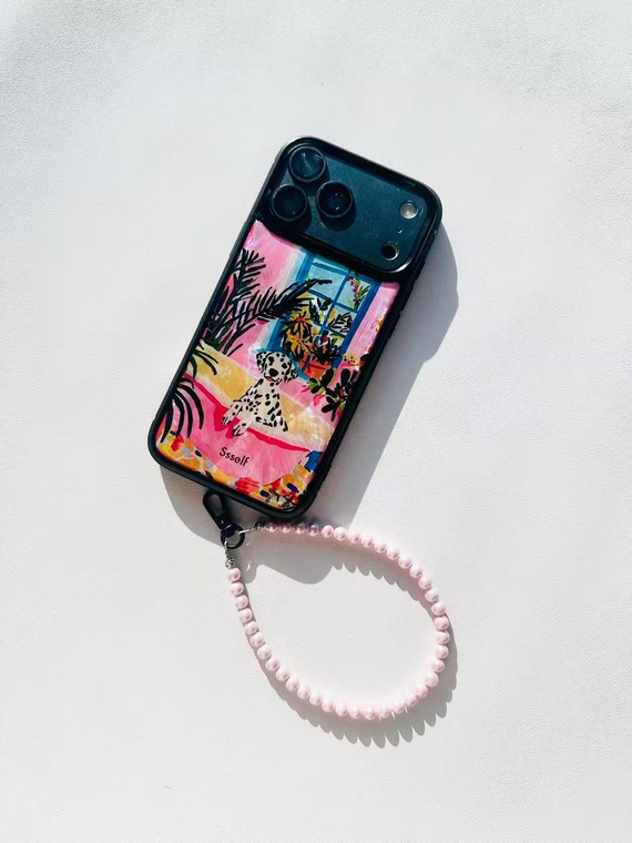 Leopard Pink Sunglasses Green Palm Leaves Cartoon iPhone Case