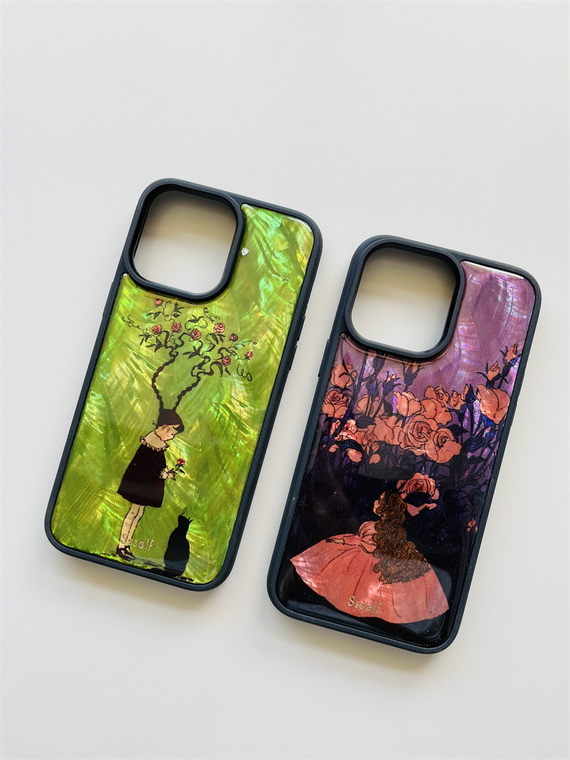 Ssself For Girls Natural Japanese Style Literary Retro High Quality Premium 15, 14, 13, 12, 11 iPhone Case