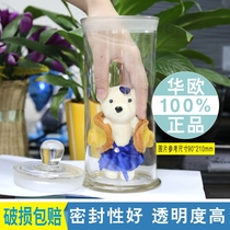 Glass specimen bottle 180 * 240MM transparent glass sample display bottle frosted thick dry goods sealed can Huaou