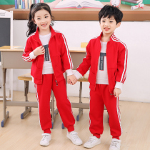 Elementary School School Uniform Suit Spring Autumn New Children Red Baseball Uniform Sports Class Clothes Kindergarten Garden Suit Three Sets