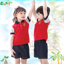 Kindergarten garden clothes Summer clothes British cotton primary school sports clothes School uniform Class clothes Teacher garden clothes Short-sleeved suit