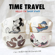 Export to Japan Mickey Minnie Donald Duck Chipmunk Chichititi Ceramics Small Bowl Soup Bowl