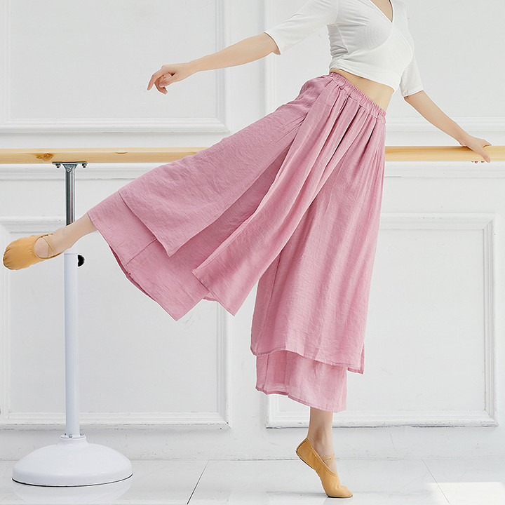 Modern dance practice suit Female adult classical dance Chinese dance costume Loose elegant dance pants Straight wide pants