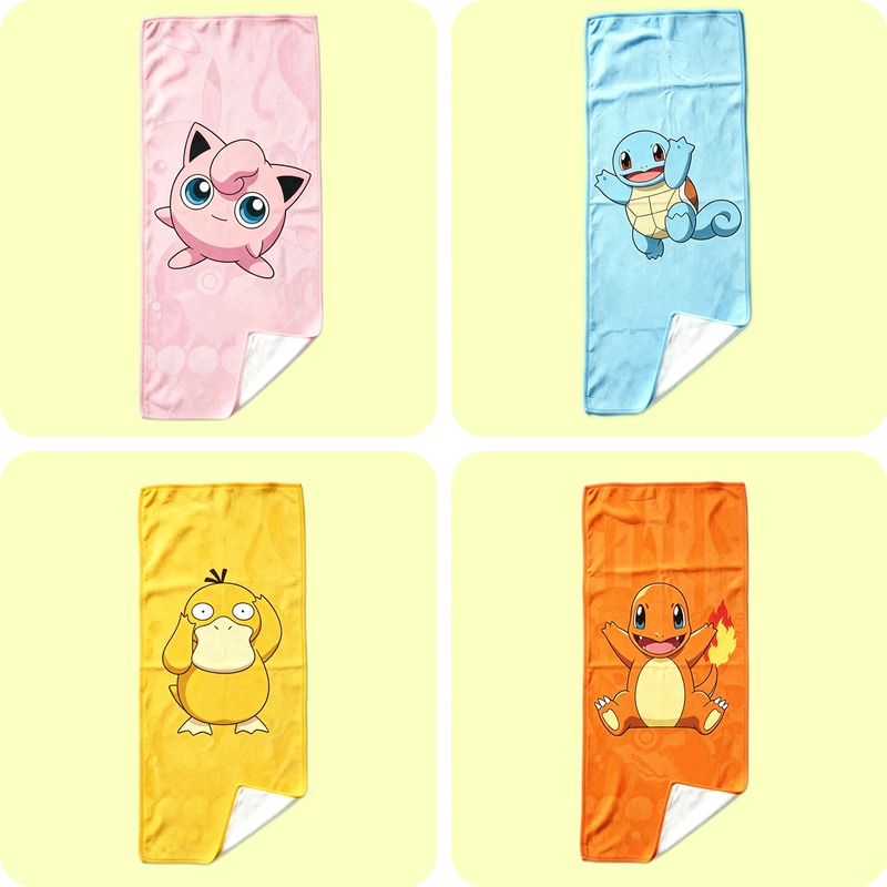 Cute Towel, Bath Towel, Soft Face Towel, Pokémon Home Use, Absorbent, Non-Shedding, Pokémon Pikachu Blanket