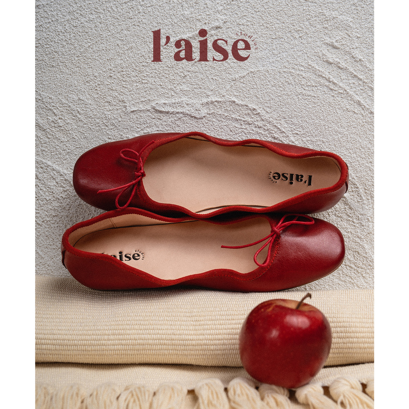 L'Aise丨Suede Mirage Italian Imported Sheepskin Red Shallow Ballet Flats for Women L'Aise丨Suede Mirage Italian Imported Sheepskin Red Shallow Ballet Flats for Women