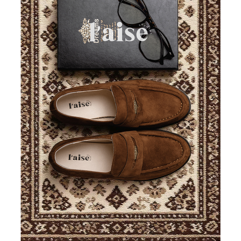 L'Aise丨Capri Cuff Sheep Suede Classic Versatile Coin Penny Loafers Retro Loafers for Women L'Aise丨Capri Cuff Sheep Suede Classic Versatile Coin Penny Loafers Retro Loafers for Women