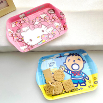 Net red breakfast pastry bread fruit cake water cup snack tray household ornaments serving dishes plate tableware cartoon