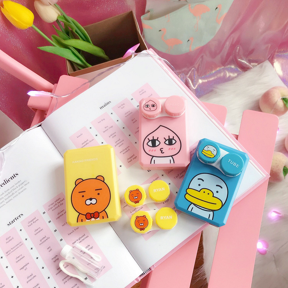 Hộp làm đẹp Ins vô hình hộp kính để đeo đàn ông du lịch cá tính đơn giản và dễ thương - Kính râm kính bảo vệ mắt