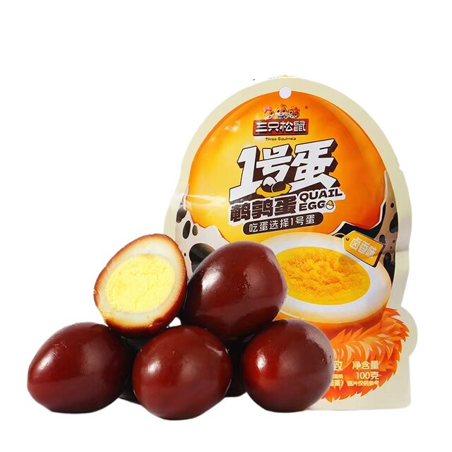 Three Squirrels Multi-Flavor Quail Eggs Snacks, Marinated Eggs, Late-Night Snacks, Cooked Food in Small Packages