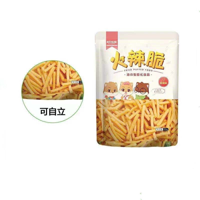 [Three Squirrels_Hot and Crispy 105G/Pack/Amazingly Crispy]Popular Snack Internet-Famous Puffed Shrimp Sticks and Potato Chips