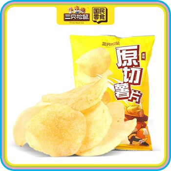 Three Squirrels Original Potato Chips 70G/Bag Original Flavor Tomato Flavor Bbq Flavor Potato Chips Puff Snacks Potato Chips