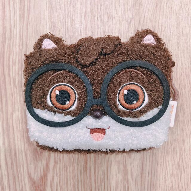 Three Squirrels Cartoon Plush Coin Purse Cute Card Holder Plush Crossbody Bag Phone Bag Portable Makeup and Lipstick Bag