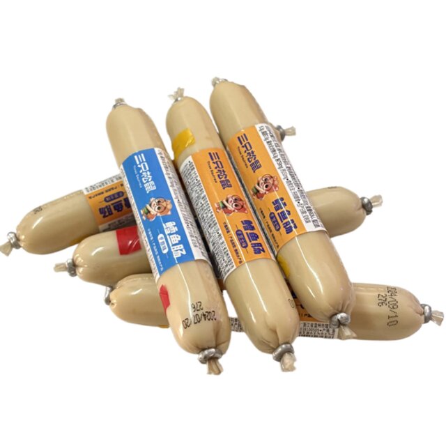 [5 Pieces] Three Squirrels Codfish Sausage Cheese Flavor Original Flavor Casual Snack for Dormitory and Office Codfish Sausage Delicious