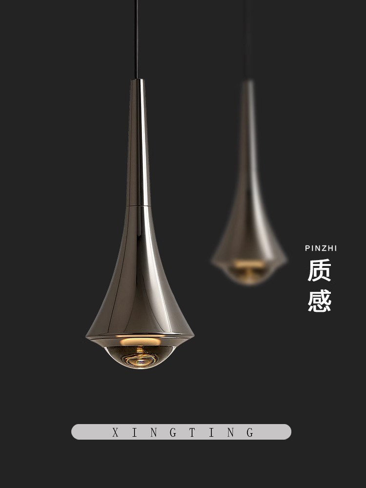 Bedroom Bedside Chandelier Minimalist Italian Creative Design Dining Room Bar Small Pendant Light Adjustable Water Drop Lamp