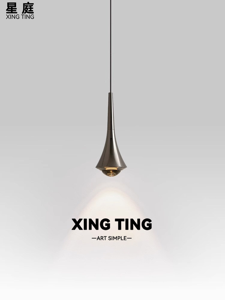 Bedroom Bedside Chandelier Minimalist Italian Creative Design Dining Room Bar Small Pendant Light Adjustable Water Drop Lamp