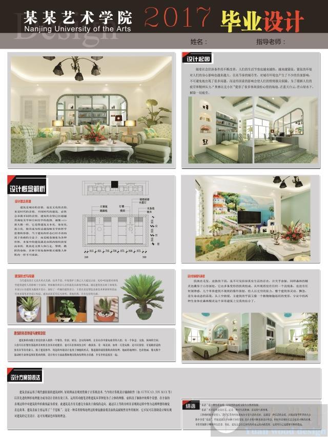 最新毕业设计PS可编辑室内PSD展板排版模板