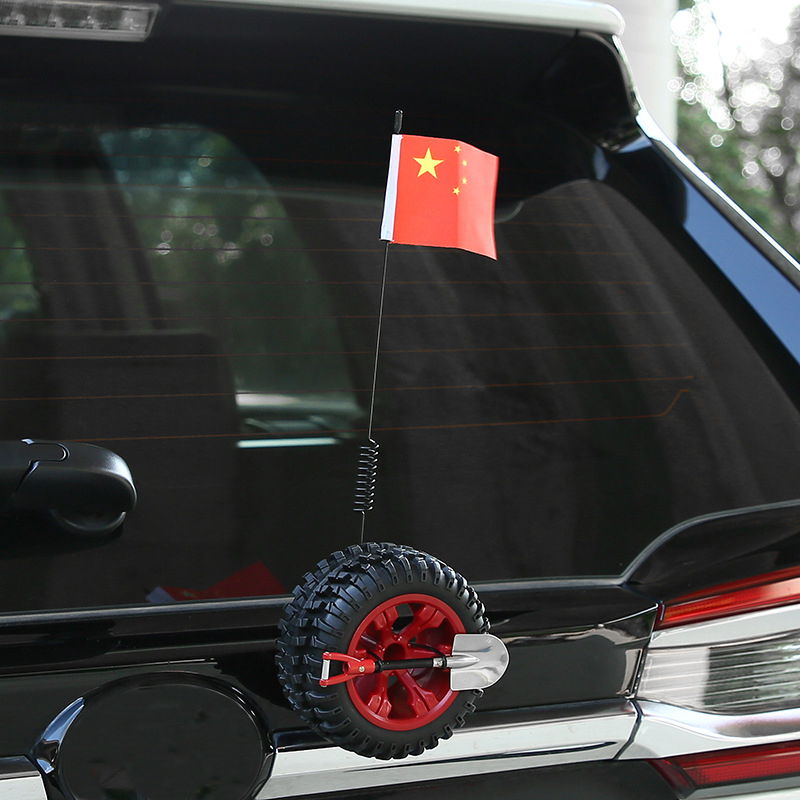 Car decoration small spare tire Mini off-road trunk small tire funny Net Red personality creative body tail car sticker
