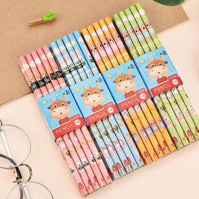 【10支】原木铅笔 2个橡皮超值12装