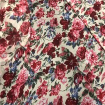 Italian pastoral chiffon fabric micro-through chiffon DIY printed garment fabric