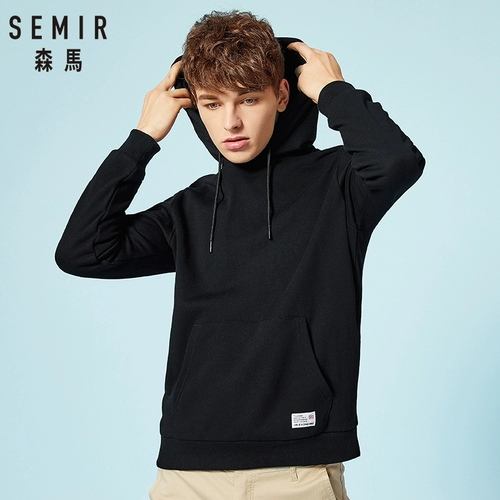 Semir, осенняя черная спортивная толстовка с капюшоном, шапка, балахон, коллекция 2021