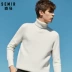 Áo len nam Senma 2018 mùa đông mới cổ cao áo len trắng nam dày áo sơ mi nam phong cách thời trang nam Hàng dệt kim