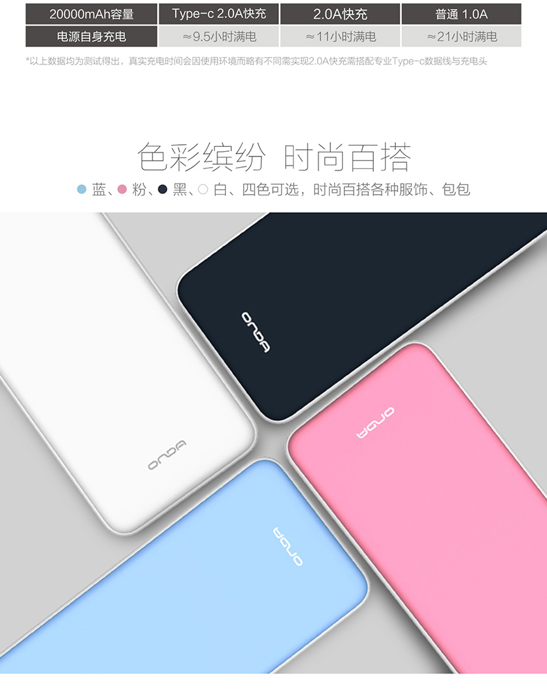 Onda sạc mỏng kho báu 20000M công suất lớn 20.000 mA điện thoại di động cầm tay của Apple 8 vivo đáng yêu polymer loại-c Huawei điện thoại thông minh OPPO General Electric Po chữ - Ngân hàng điện thoại di động sạc dự phòng hoco