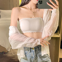 Wrap-breasted lingerie woman no shoulder strap anti-slip coalesch with small chest anti-walking light beauty back inner lap blouse student thin piece of smear summer