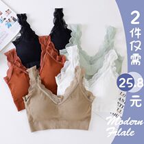 Underwear women lace beautiful back student camisole thin breathable breast wrap women without steel ring gathered sports bra