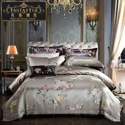 European bedding Pastoral style satin jacquard four, six and eighty-piece sets of high-end luxury double bed single duvet cover
