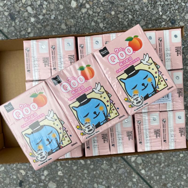 Hong Kong Imported drink Meigu Fruit Qoo Mini Peach Juice Drink 200ML * 6 boxes