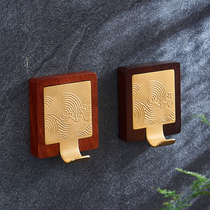 Mahogany coat hooks without punching holes behind the door pure copper wall hanging wall entrance entrance wall door back door brass hook
