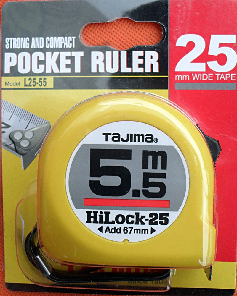Original Japanese Tashima tape measure L25-55 tape measure 5 5 meters tape measure Tashima tool combined ruler meter ruler double-sided