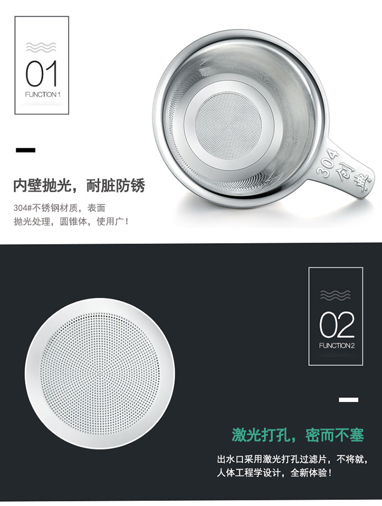 Loại thực phẩm 304 inox trà bị rò rỉ trà chăm sóc bằng laser đục lỗ bộ lọc trà đặt tách trà am tra