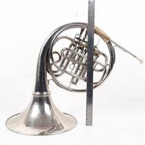 Old object musical instrument second-hand French horn with box can be used for music restaurant bar decoration