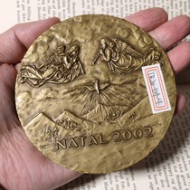 Western Antique Nostalgic Portuguese Sculpture Relief 2000 Christmas Large Medal Bronze Medal Badge Commemorative Medal