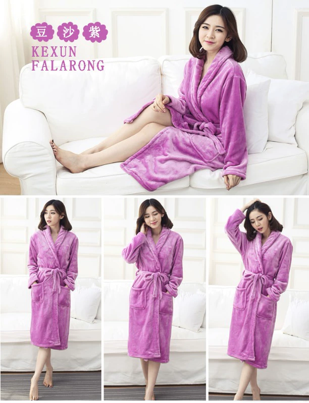 Đồ ngủ mùa đông mới flannel vài chiếc áo ngủ nam và nữ đồ ngủ san hô nhung dày nhà quần áo tắm shop do ngu 