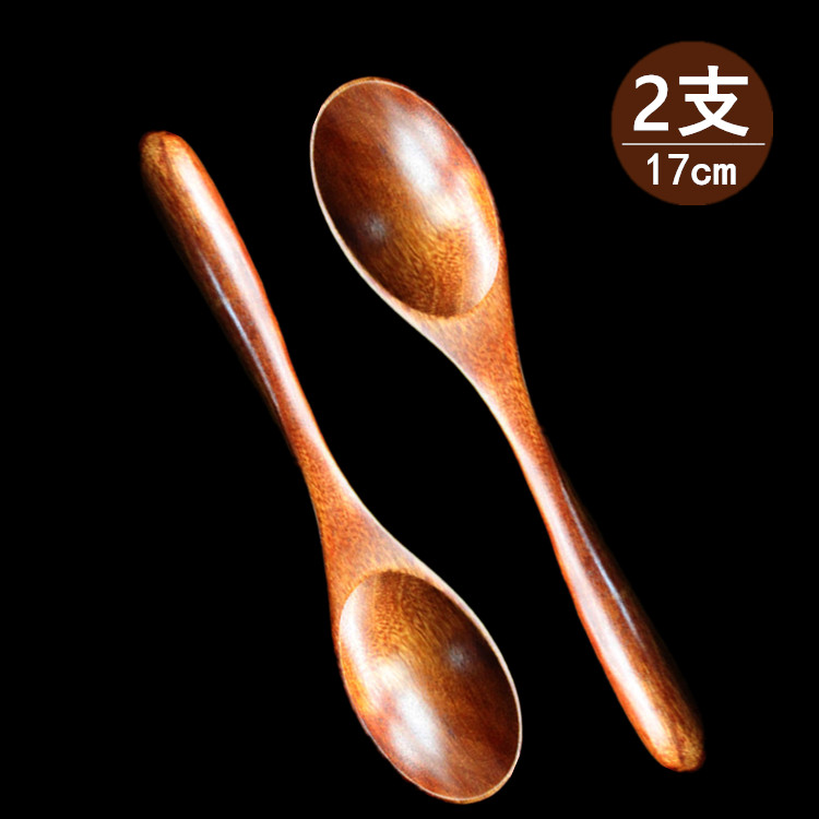 Thickened wooden spoon Japanese creative adult children's soup spoon Eating spoon Ice cream spoon spoon Household 2