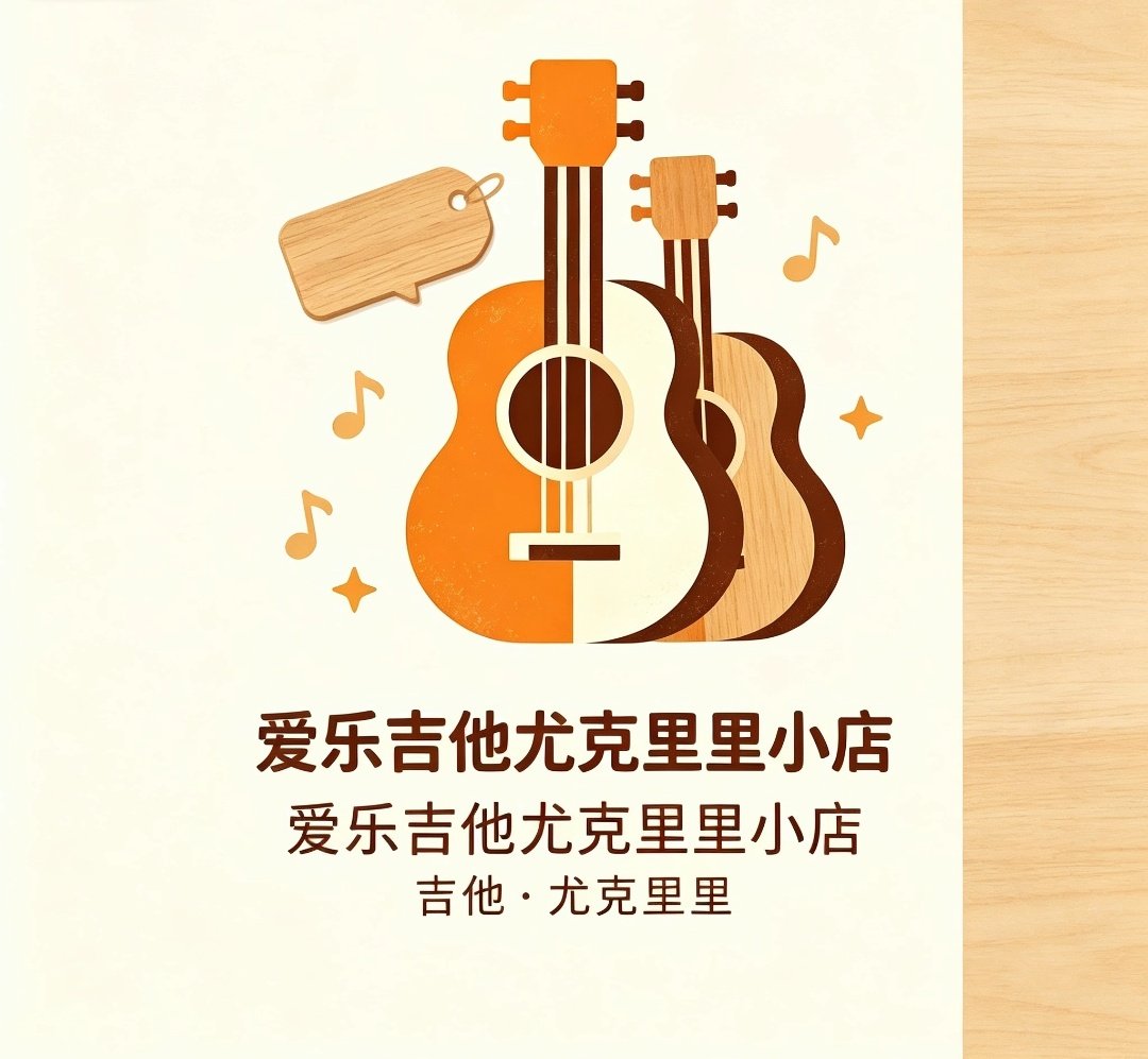 爱乐吉他尤克里里小店的LOGO